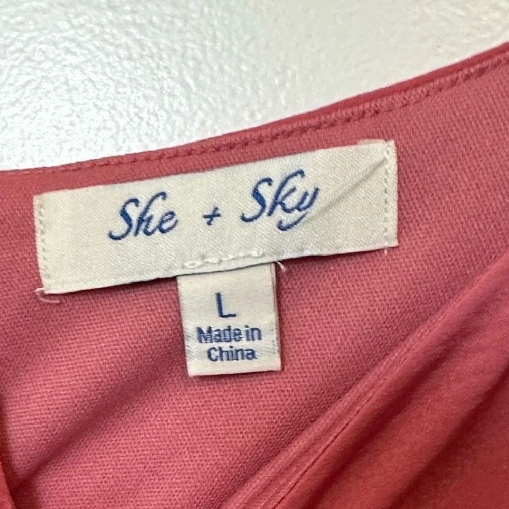 She + Sky Co Spaghetti Strap Satin Romper - Picture 2 of 4